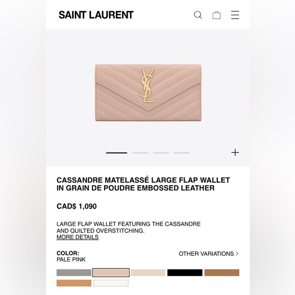 YSL Pale Pink long wallet. - Picture 2 of 10